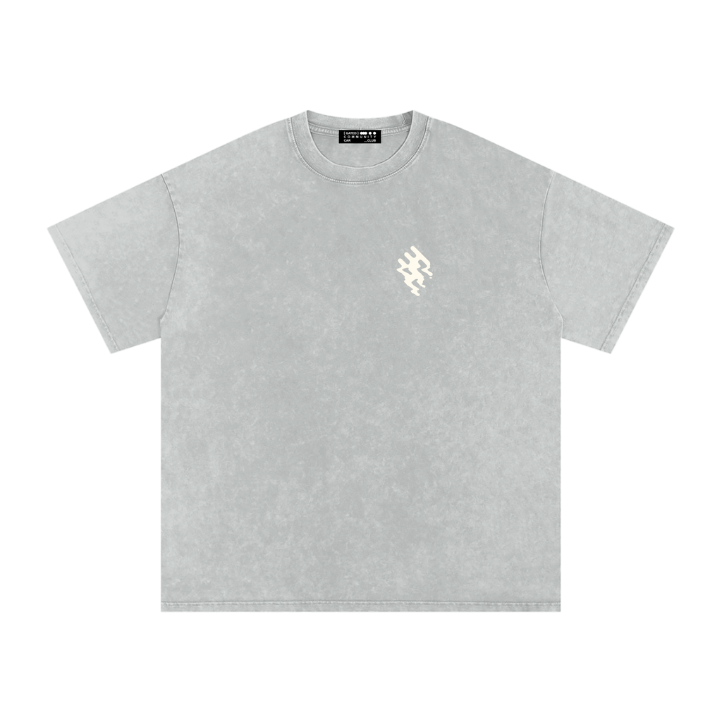 Snow Washed Slogan Tee - Light