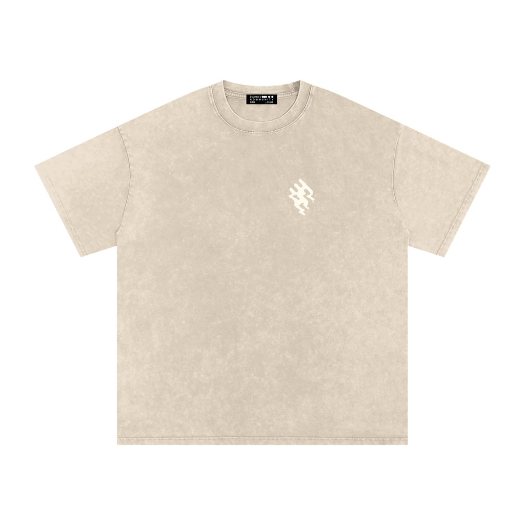 Snow Washed Slogan Tee - Light