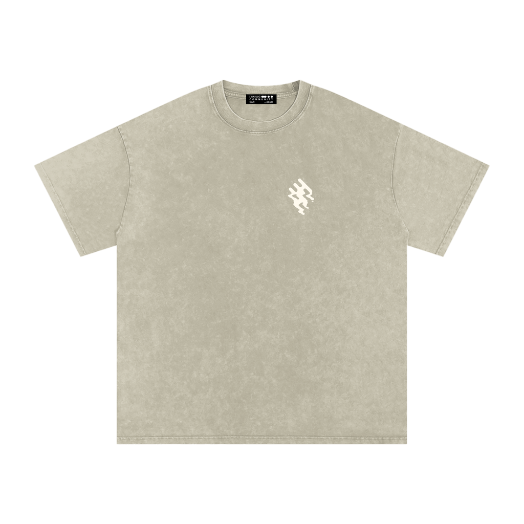 Snow Washed Slogan Tee - Light