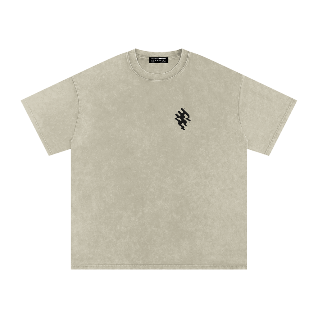 Snow Washed Slogan Tee - Dark
