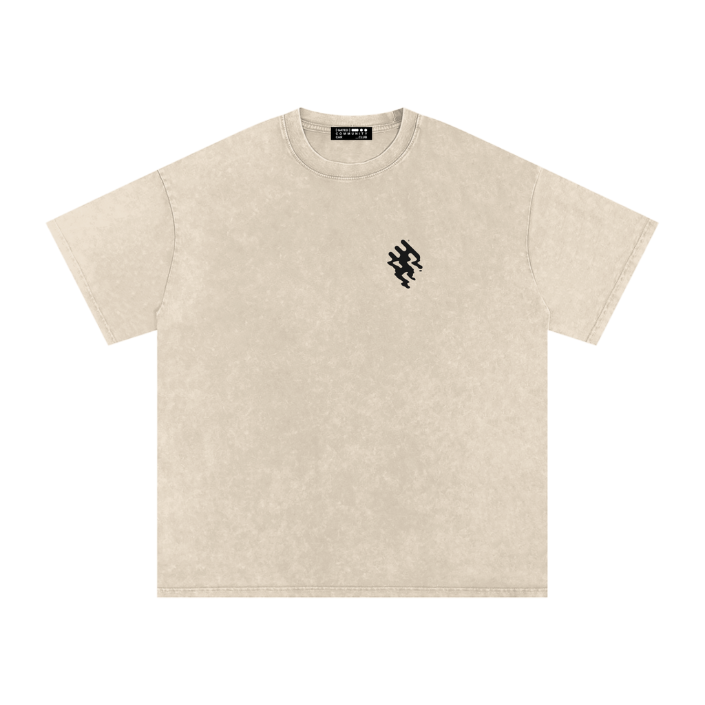 Snow Washed Slogan Tee - Dark