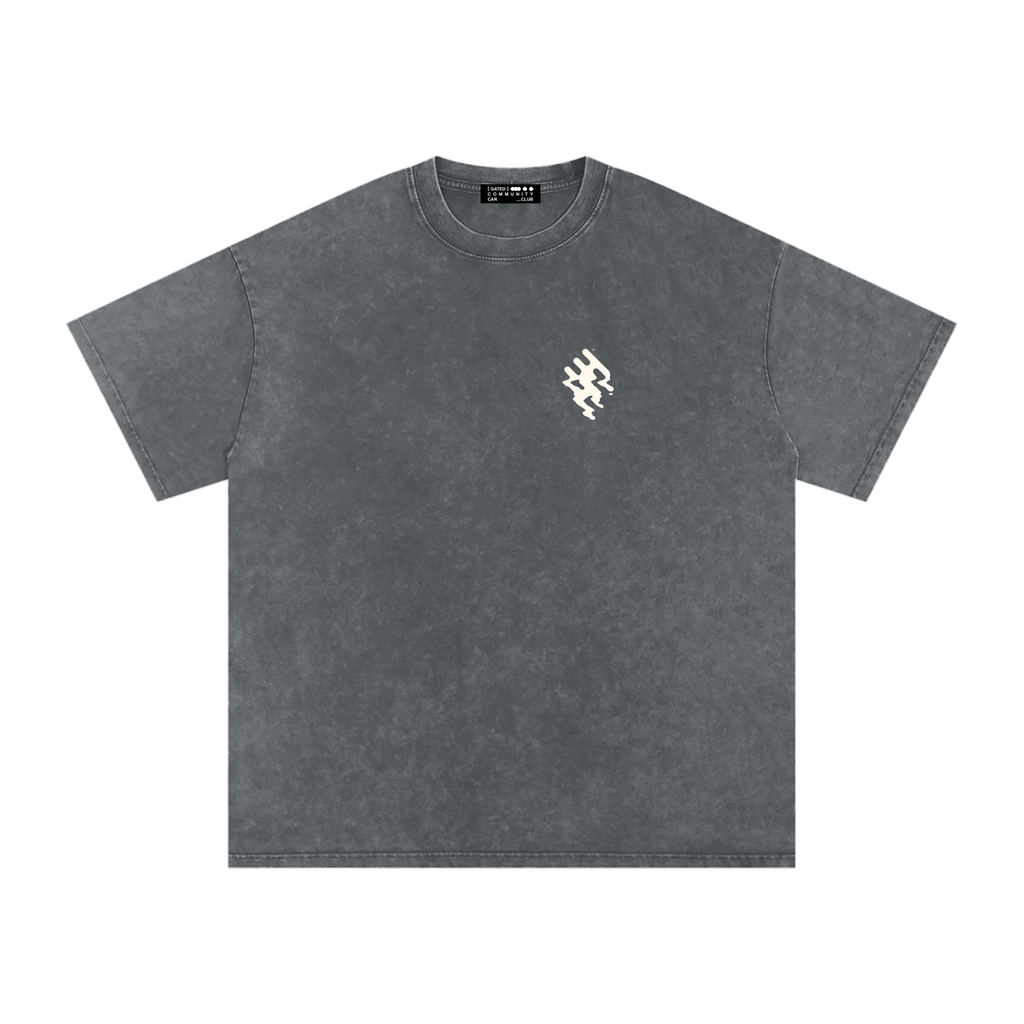 Snow Washed Slogan Tee - Light