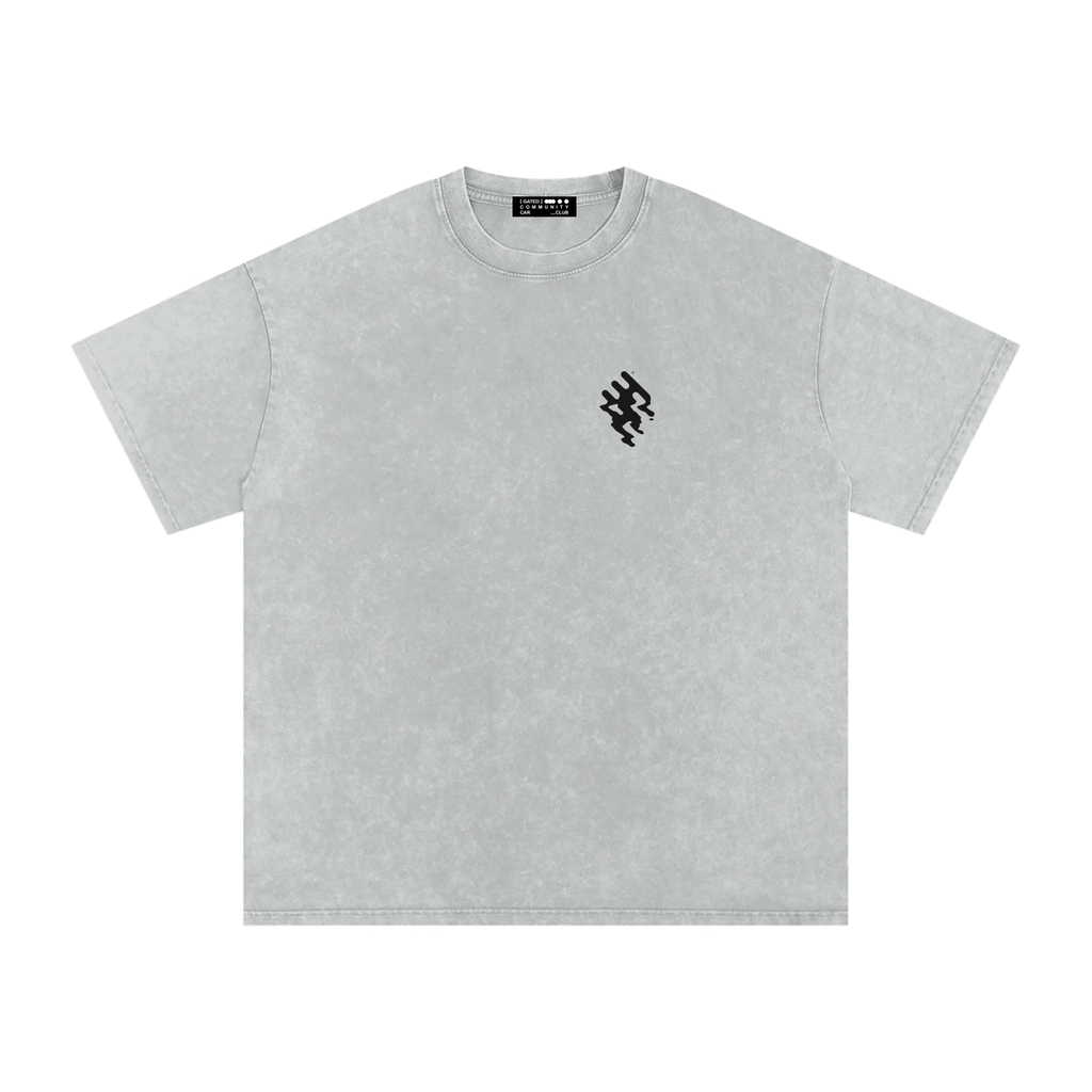 Snow Washed Slogan Tee - Dark